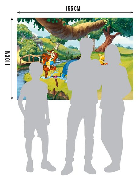 Dětská vliesová fototapeta na zed' Medvídek Pú Čas na Plavání, Disney | 155 x 110 cm | DFTDNM 5215