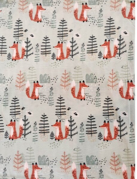 MyHouse deka fleece MyHouse FOX lišky na šedé, 150x200cm