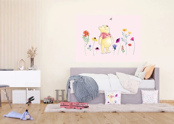 Dětská vliesová fototapeta na zed' Medvídek Pú Květiny, Disney | 155 x 110 cm | DFTDNM 5266