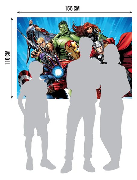 Dětská vliesová fototapeta na zed' Marvel Avengers Připraveni k Boji, Disney | 155 x 110 cm | DFTDNM 5275