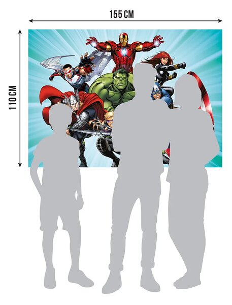 Dětská vliesová fototapeta na zed' Marvel Avengers v Bitvě, Disney | 155 x 110 cm | DFTDNM 5276