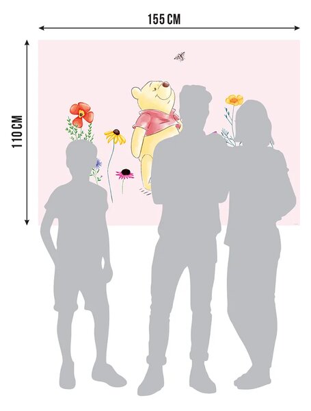 Dětská vliesová fototapeta na zed' Medvídek Pú Květiny, Disney | 155 x 110 cm | DFTDNM 5266