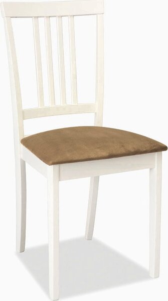 Casarredo Dřevěná jídelní židle CD-63 bílá/béžová