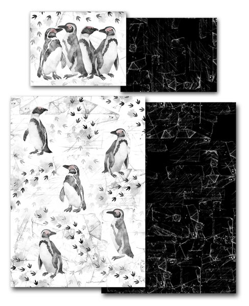 Povlečení Veba GEON tisk Tučňáci Velikost: 140x200 cm + 70x90 cm