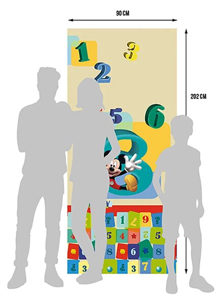 Dětská vliesová fototapeta na zed' Mickey Mouse a Čísla, Disney | 90 x 202 cm | DFTDNV 5413