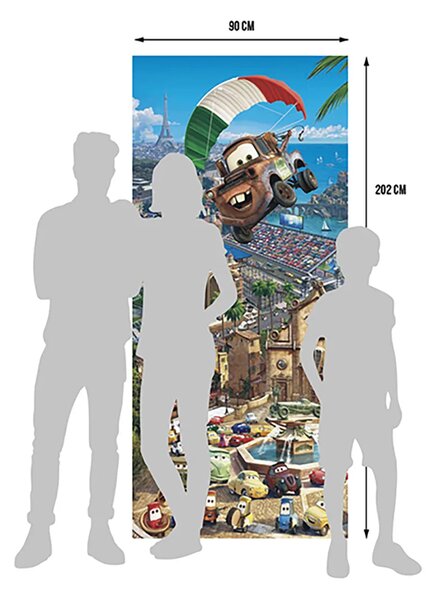 Dětská vliesová fototapeta na zed' Auta Burák s Padákem, Disney | 90 x 202 cm | DFTDNV 5426
