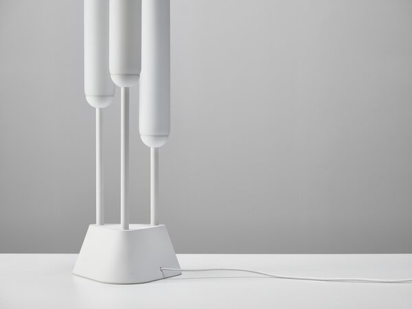Brokis LED Stojací lampa Puro Floor 3 Tubes 1350, PC1252 Stmívání, řízení: DIM RF systém, Barva skla: Triplex opál, Povrchová úprava baldachýnu a montury: kov - černý matovaný komaxit se strukturou