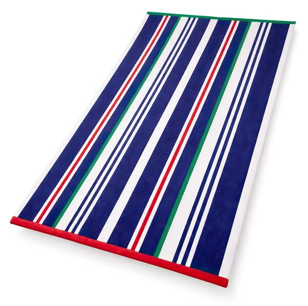 Jules Clarysse plážová osuška JET SET STRIPES MODRÁ, proužkovaná, froté, 90x170cm