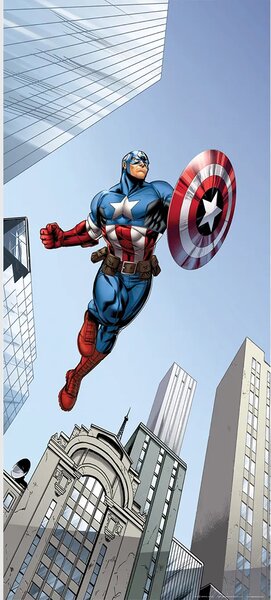 Dětská vliesová fototapeta na zed' Marvel Kapitán Amerika, Disney | 90 x 202 cm | DFTDNV 5454