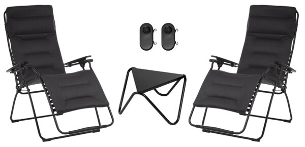 Zvýhodněná sada 2 Relaxační křeslo FUTURA AirComfort černá Acier 2x XL