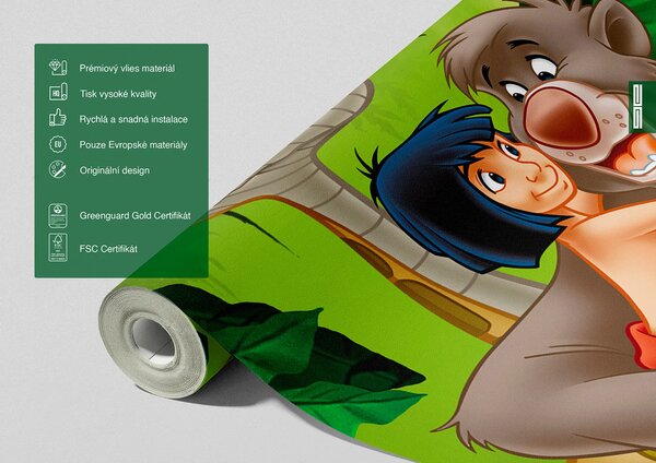 Dětská vliesová fototapeta na zed' Kniha Džunglí, Disney | 90 x 202 cm | DFTDNV 5474