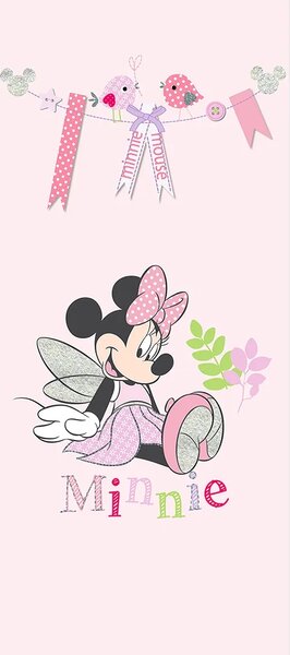 Dětská vliesová fototapeta na zed' Minnie Světle Růžová, Disney | 90 x 202 cm | DFTDNV 5489