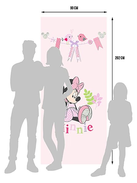 Dětská vliesová fototapeta na zed' Minnie Světle Růžová, Disney | 90 x 202 cm | DFTDNV 5489