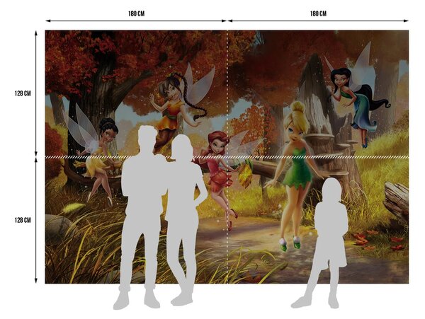 Dětská fototapeta na zed' Podzimní Víly, Disney | 360 x 254 cm | DFTD 0251