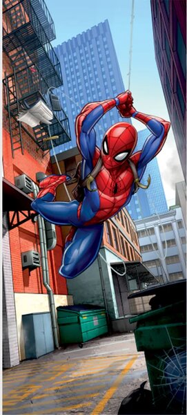 Dětská vliesová fototapeta na zed' Marvel Spider-Man ve Městě, Disney | 90 x 202 cm | DFTDNV 5482