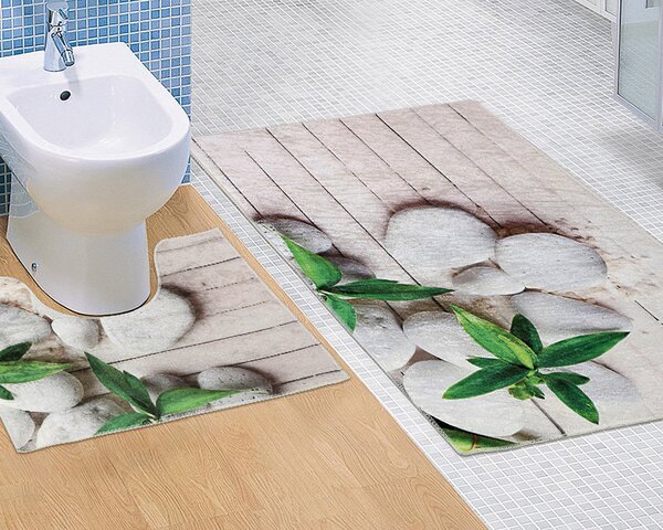 Bellatex koupelnová souprava 3D FOTOTISK JADRAN, 100x60cm (předložka) + 50x60cm (na WC)