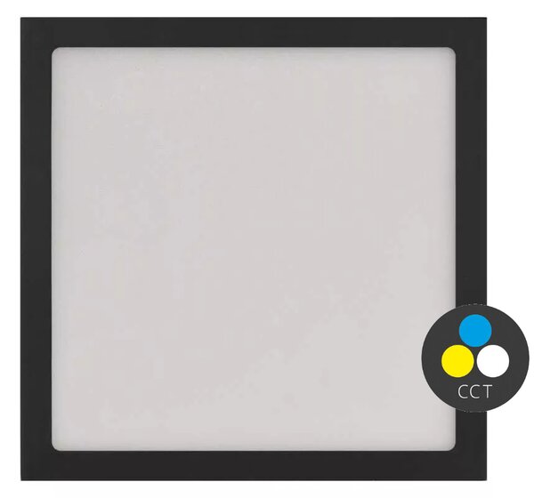 EMOS Černý přisazený LED panel s tenkým rámečkem hranatý 170 x 170mm 12,5W CCT Premium ZM6333