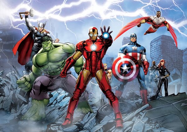 Dětská fototapeta na zed' Marvel Avengers, Disney | 360 x 254 cm | DFTD 2230