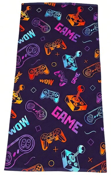 Carbotex Dětská plážová osuška NEVER ENDING GAME, tmavě fialová, froté, 70x140cm