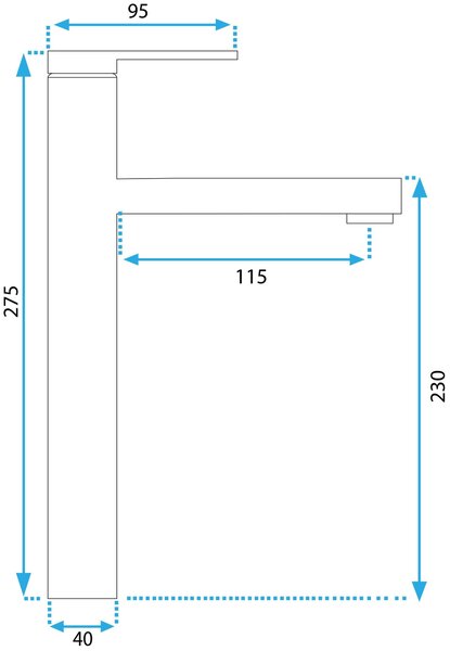 Rea Pixel, vysoká umyvadlová baterie h-275, chromová, REA-B6562