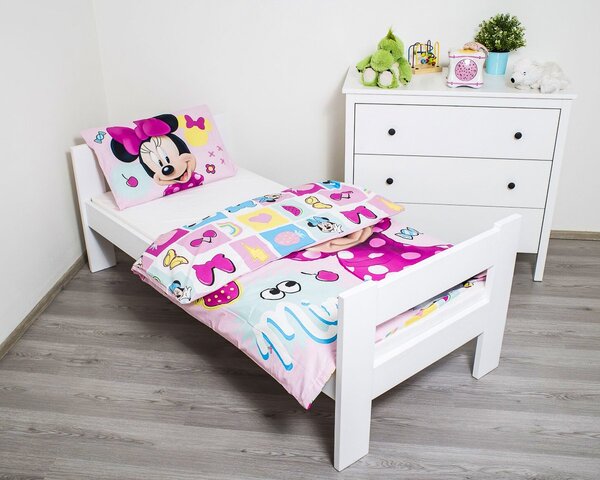 Jerry Fabrics Dětské povlečení do postýlky MINNIE SWEET BABY, růžová, bavlna hladká, 100x135cm + 40x60cm