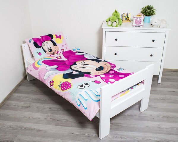 Jerry Fabrics Dětské povlečení do postýlky MINNIE SWEET BABY, růžová, bavlna hladká, 100x135cm + 40x60cm