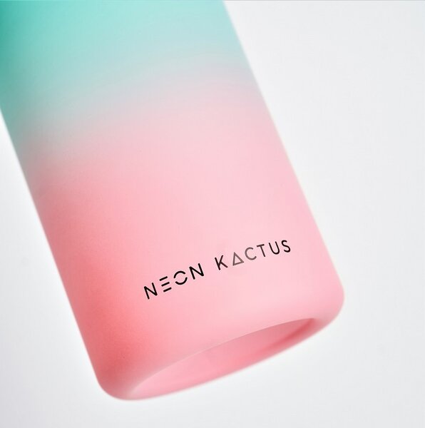 Dětská tritanová láhev, 340ml, Neon Kactus, tyrkysovo/růžová