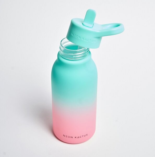 Dětská tritanová láhev, 340ml, Neon Kactus, tyrkysovo/růžová