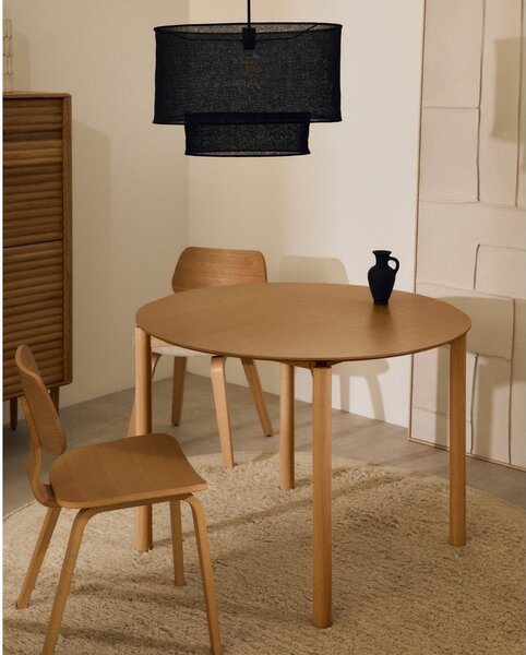 Kulatý jídelní stůl v dekoru jasanu ø 110 cm Indara – Kave Home