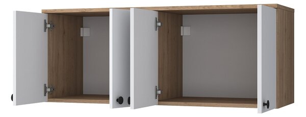 Závěsná skříňka Bivake 1 (ořech + bílá). Akce -25%