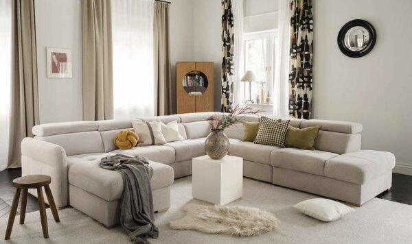Gala Collezione Sedací souprava MASSIMO (modulová) Tvar: Tvar L (levá), Rozměr: Tvar L 268x245 cm (otoman), Potah: Látka kategorie B