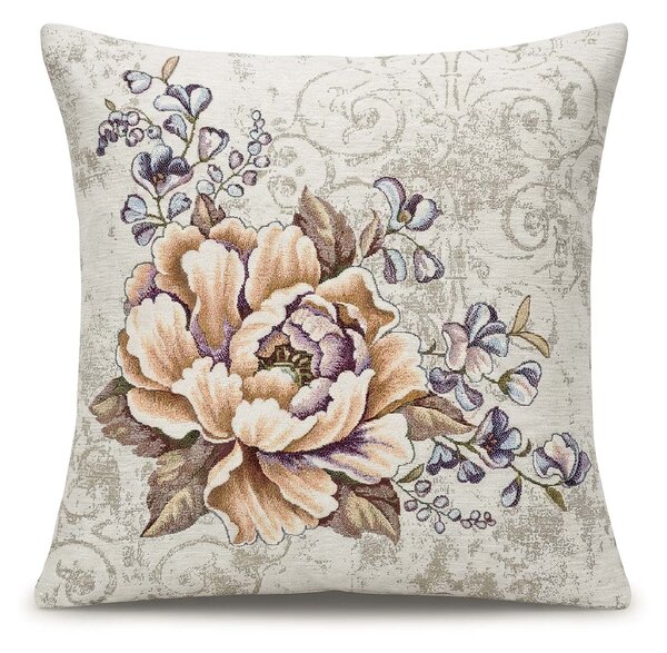 Dekoratex Dekorační povlak na polštářek RETRO CHENILLE, pivoňka, fialová 45x45cm