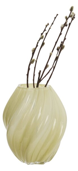 Skleněná váza Yellow 24 cm