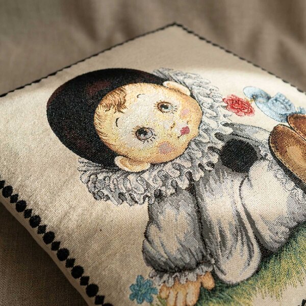 Dekoratex Dekorační povlak na polštářek RETRO MALÝ HARLEKÝN, béžovo-černá 45x45cm