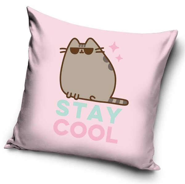 Carbotex dětský polštářek KOČIČKA PUSHEEN STAY COOL, růžový 40x40cm