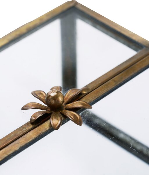 Úložný box Aged Brass Flower – set 2 ks