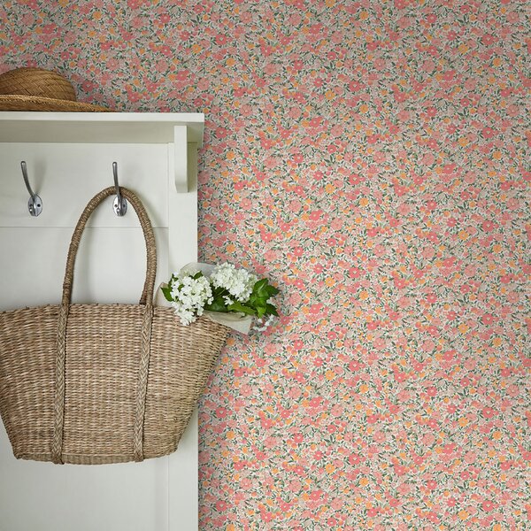 Vliesová květinová tapeta na zeď, růžová, 121076, Laura Ashley 3, Laura Ashley Signature