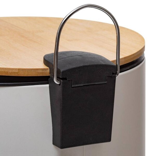 Odpadkový koš NATUREO, 30 l, kov, bílá