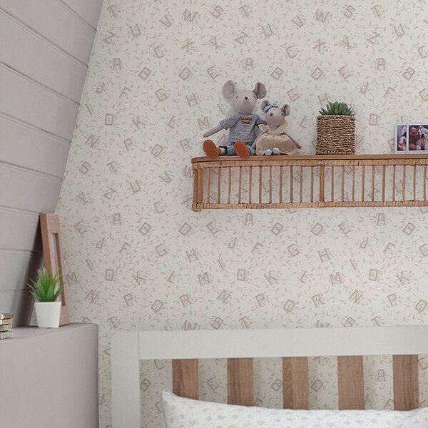 Bílo-šedá vliesová tapeta na zeď, písmena, abeceda, 119862, Laura Ashley 3
