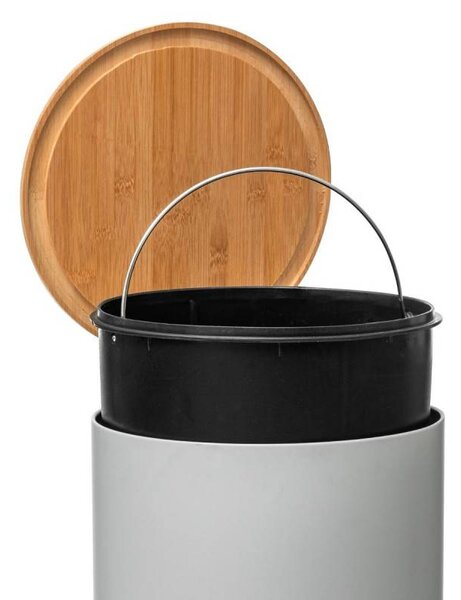 Odpadkový koš NATUREO, 30 l, kov, bílá