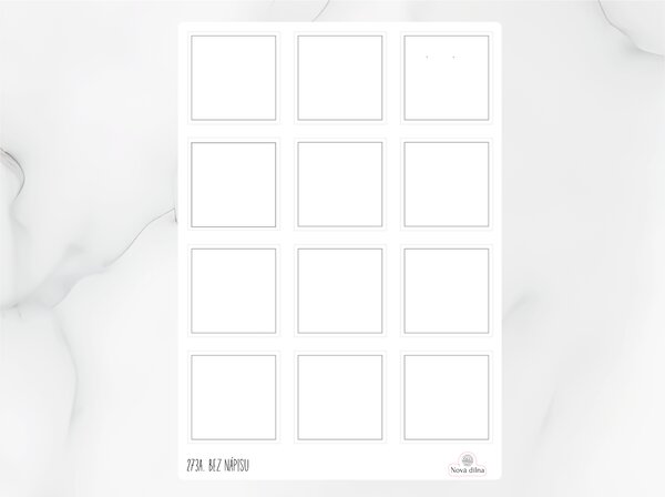 Samolepky na dózy bez nápisu 60x60 mm 12ks Barva: Černá