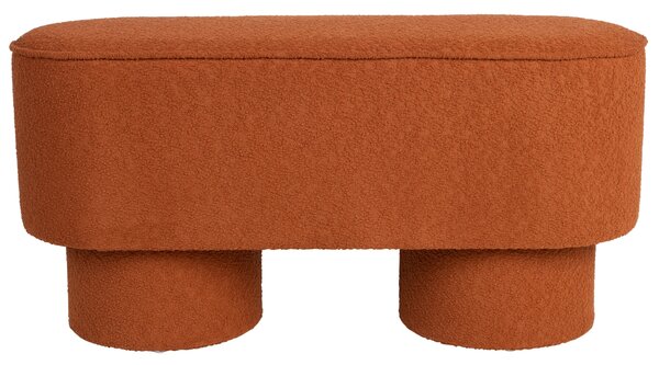 White Label Oranžová bouclé lavice WLL MARCOS 93 cm