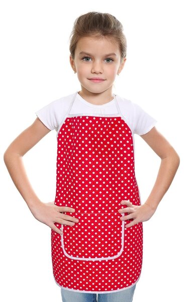Bellatex Dětská kuchyňská zástěra 7850/014, PUNTÍK ČERVENÁ 47x60cm, 5-8 let