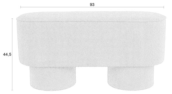 White Label Oranžová bouclé lavice WLL MARCOS 93 cm