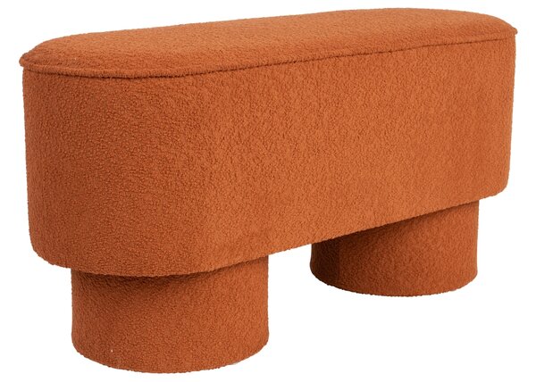 White Label Oranžová bouclé lavice WLL MARCOS 93 cm
