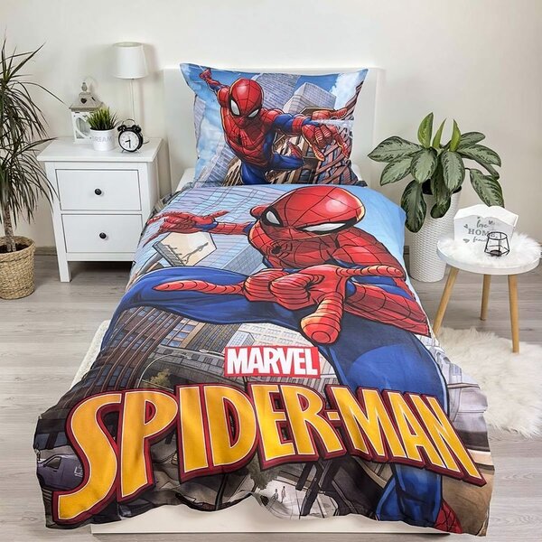 Jerry Fabrics povlečení SPIDERMAN 04, modré, bavlna hladká, 140x200cm + 70x90cm