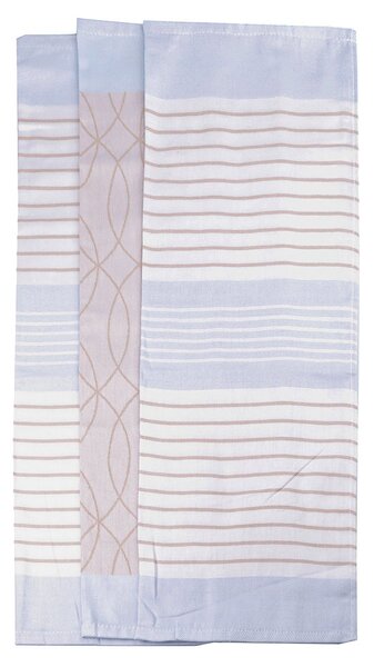 Etex kuchyňské utěrky EGYPTSKÁ BAVLNA U02 ELLIPSE, béžovo-světle modrá, 3 kusy, 50x70cm