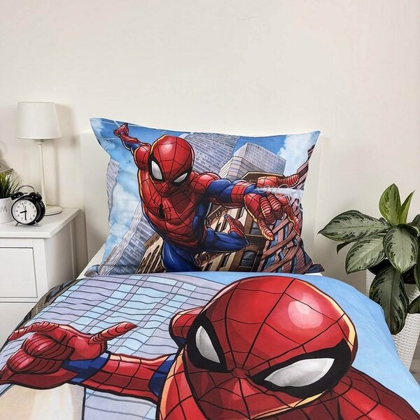 Jerry Fabrics povlečení SPIDERMAN 04, modré, bavlna hladká, 140x200cm + 70x90cm
