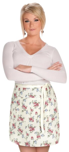 Bellatex kuchyňská zástěra DITA 189/404, RŮŽIČKA PNOUCÍ, růžovo-smetanová 68x50cm,do pasu
