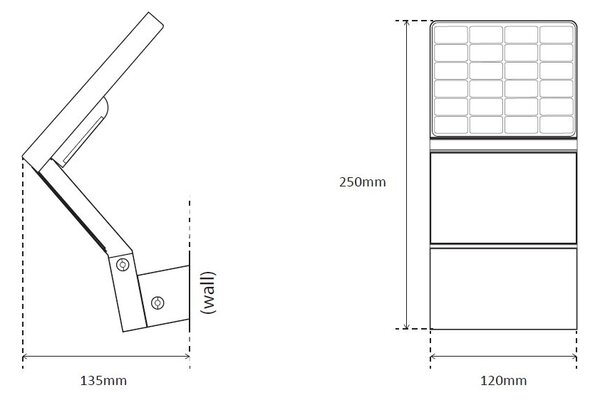 Solární venkovní LED světlo na fasádu SeaMAID 155 lm, IP65, bílá Barva produktu: Antracit